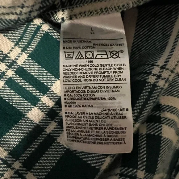 NWT Old Navy 100% Cotton The Boyfriend Shirt Flannel Plaid Button Down Size L - Picture 7 of 7